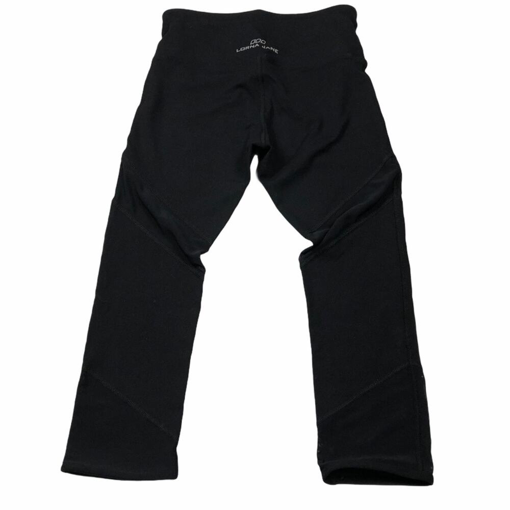 LORNA JANE‎ Black Mesh Cutout Cropped Leggings XS Workout Gym Yoga